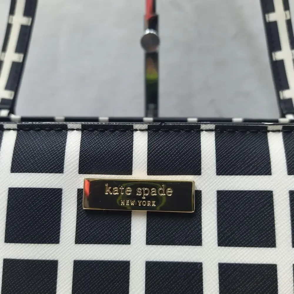 Kate Spade Dally Laurel Way Black White Double Handle Zipper Tote Bag